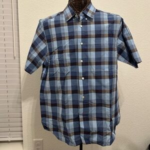Daniel Cremieux Blue and Black Checkered Shirt